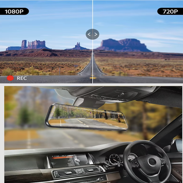 Rétroviseur Dashcam 2.5K avec Écran Tactile 10”